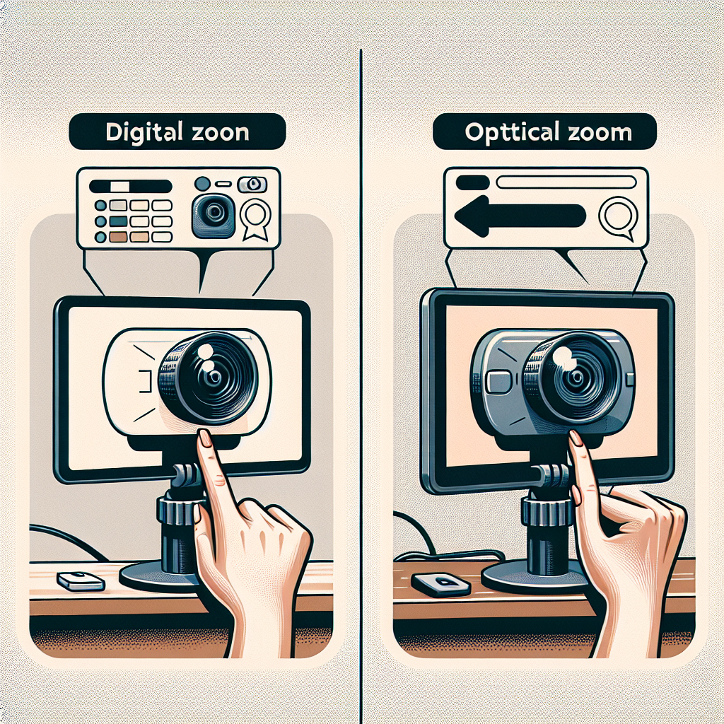 What is the difference between digital and optical zoom for webcams?